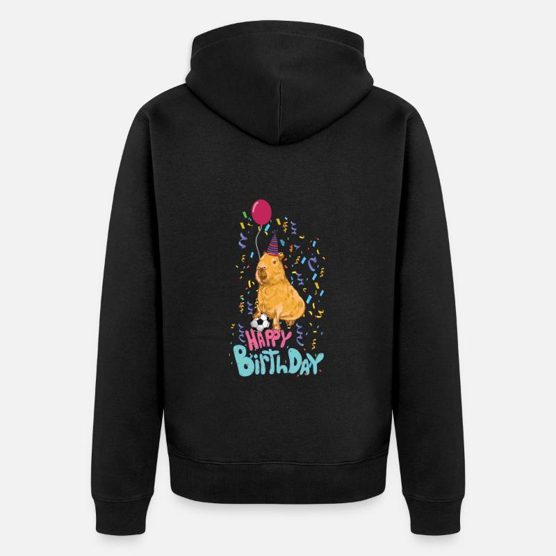 Anniversaire de Capybara - Veste à capuche bio Premium Unisexe - noir