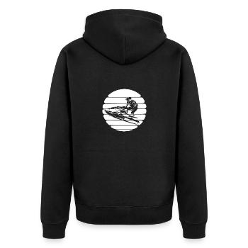 Jet Ski Sunset Water Sports Design - Unisex Premium Organic Zip Hoodie - black - Back - Nico (187cm)