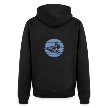 Jet Ski Sunset Water Sports Design - Unisex Premium Organic Zip Hoodie - black - Back - Nico (187cm)