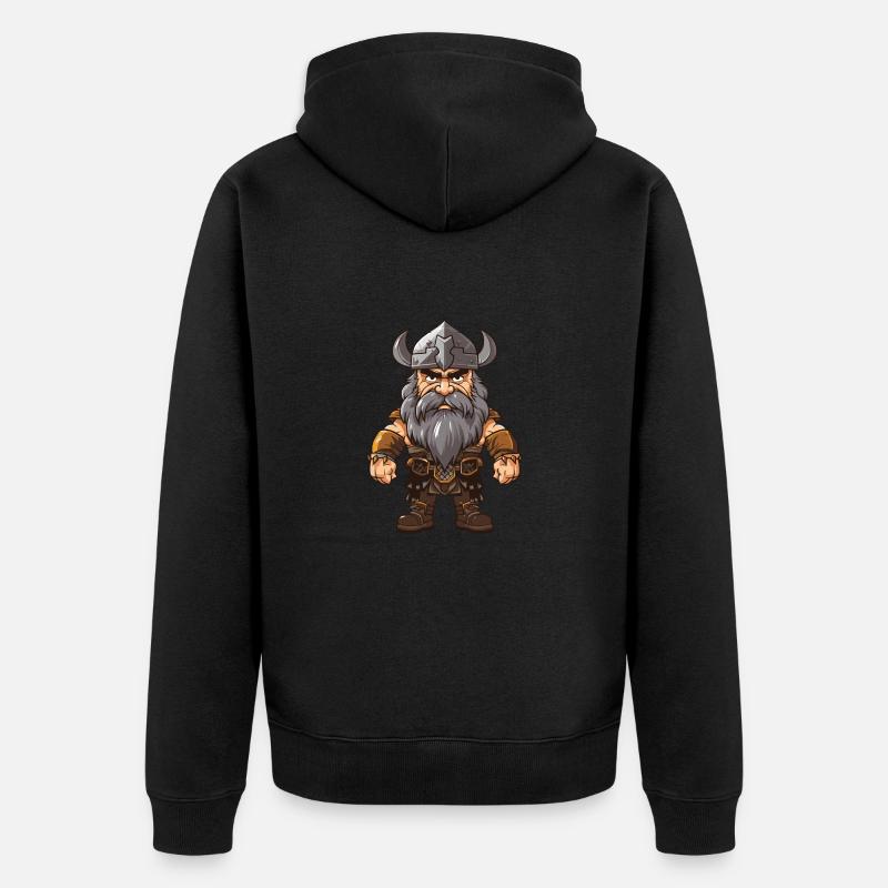Wikinger Valhalla Krieger Odin - Unisex Premium Bio Zip Hoodie - Schwarz