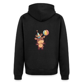 Orignal Anniversaire Bébé - Veste à capuche bio Premium Unisexe - noir - Dos - Nico (187cm)