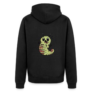 Wurm Halloween Comic Lustig - Unisex Premium Bio Zip Hoodie - Schwarz - Hinten - Nico (187cm)