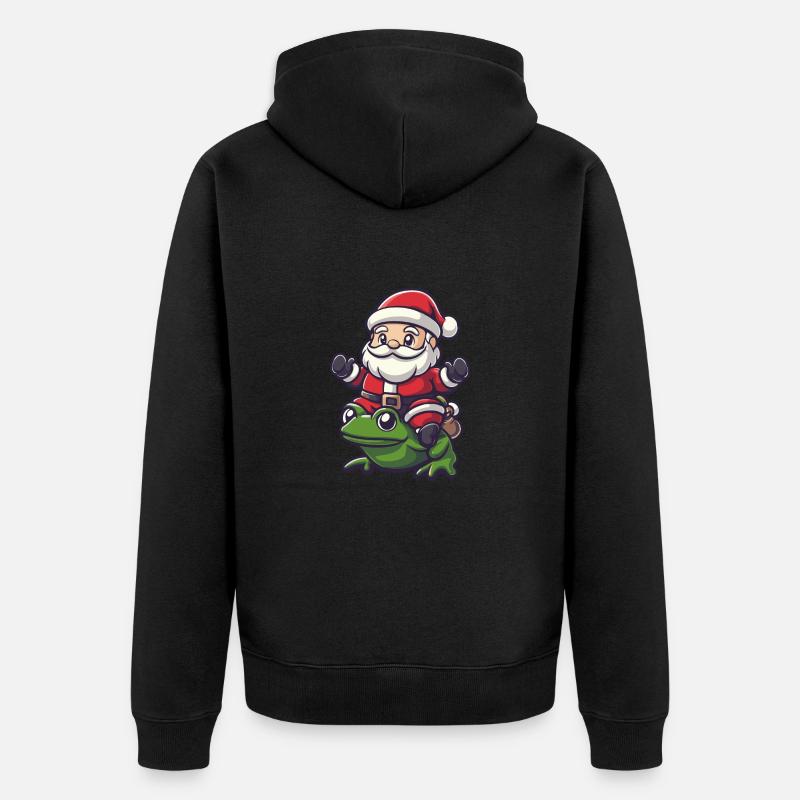 Grenouille Père Noël - Veste à capuche bio Premium Unisexe - noir
