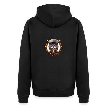 Capitaine de chat au volant - Aventure à la voile - Veste à capuche bio Premium Unisexe - noir - Dos - Nico (187cm)