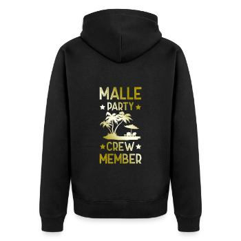 Malle Party Crew - Unisex Premium Organic Zip Hoodie - black - Back - Nico (187cm)