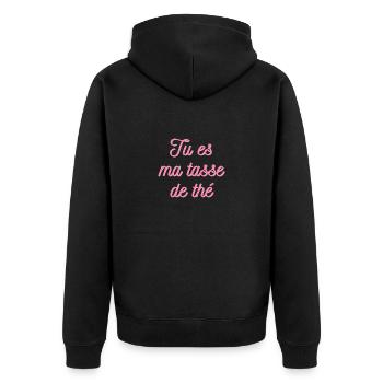 tasse de the - Veste à capuche bio Premium Unisexe - noir - Dos - Nico (187cm)