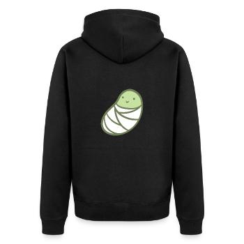 Süße Bohne - Unisex Premium Bio Zip Hoodie - Schwarz - Hinten - Nico (187cm)