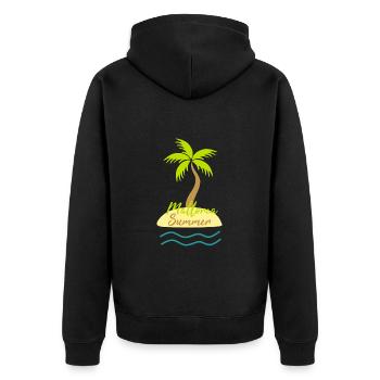 Mallorca summer - Unisex Premium Organic Zip Hoodie - black - Back - Nico (187cm)