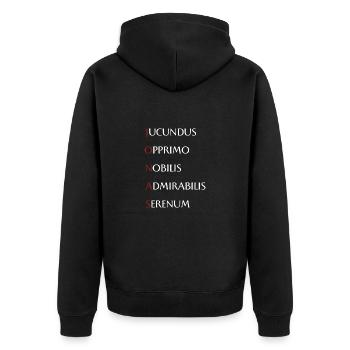 Jonas - Unisex Premium Bio Zip Hoodie - Schwarz - Hinten - Nico (187cm)