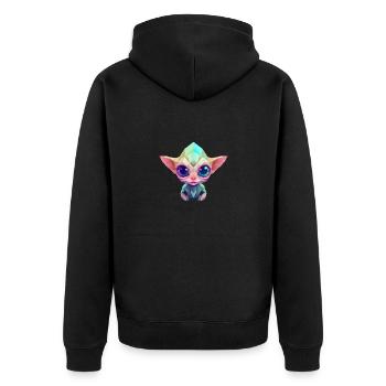 Polygon Alien - Unisex Premium Organic Zip Hoodie - black - Back - Nico (187cm)
