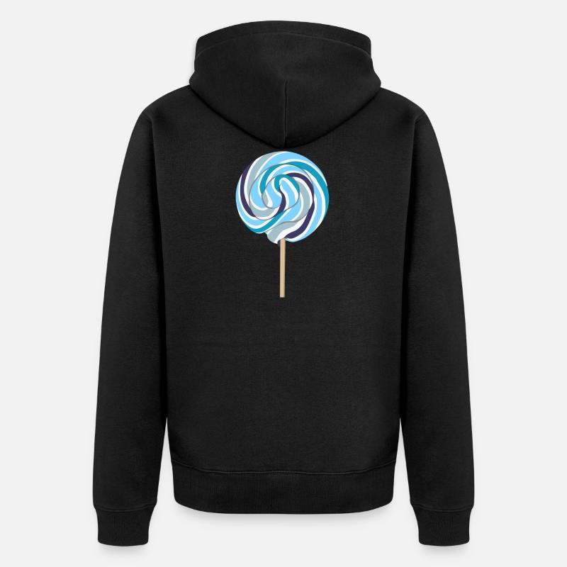 Bleu Lolli avec tige - Veste à capuche bio Premium Unisexe - noir