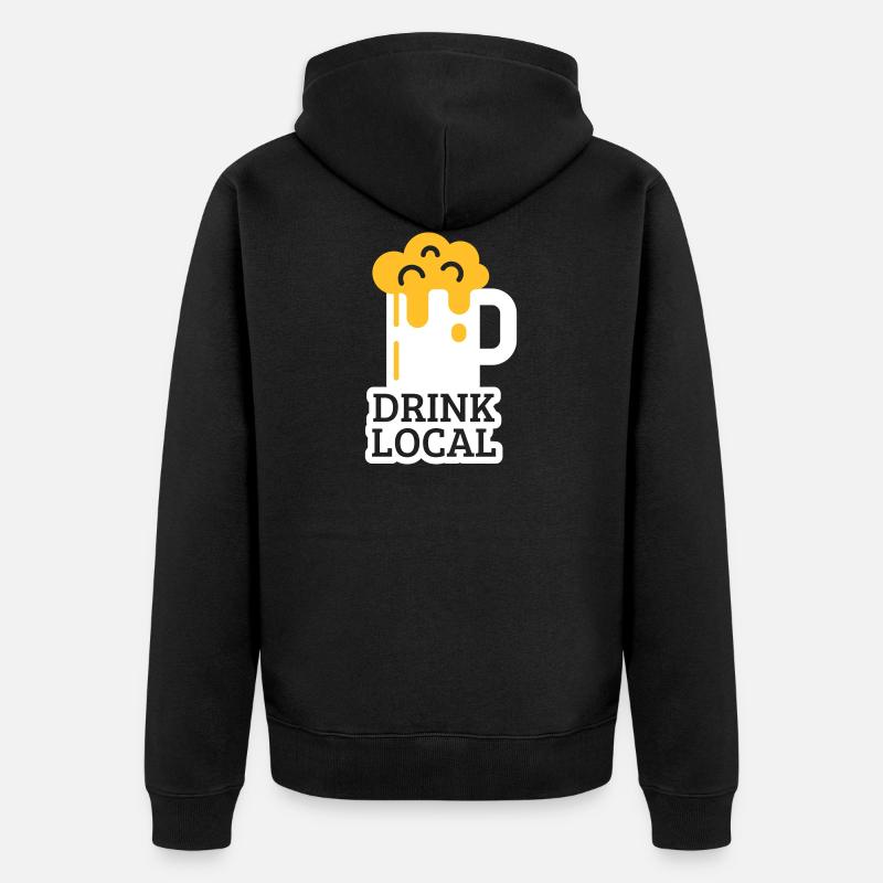 drink local - Unisex Premium Bio Zip Hoodie - Schwarz