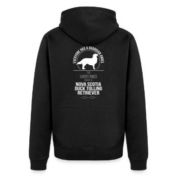 Nouvelle-Écosse bichon frisé ange gardien - Veste à capuche bio Premium Unisexe - noir - Dos - Nico (187cm)