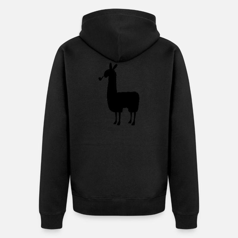 fumer le lama - Veste à capuche bio Premium Unisexe - noir