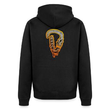Carabiner Skull - Chemise d'escalade - Veste à capuche bio Premium Unisexe - noir - Dos - Nico (187cm)