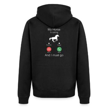 My Horse is Calling Cheval Pony Reiter - Veste à capuche bio Premium Unisexe - noir - Dos - Nico (187cm)