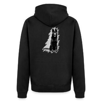 German shepherd - Unisex Premium Organic Zip Hoodie - black - Back - Nico (187cm)