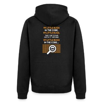 99 Petits Bugs dans le codage drôle de code - Veste à capuche bio Premium Unisexe - noir - Dos - Nico (187cm)