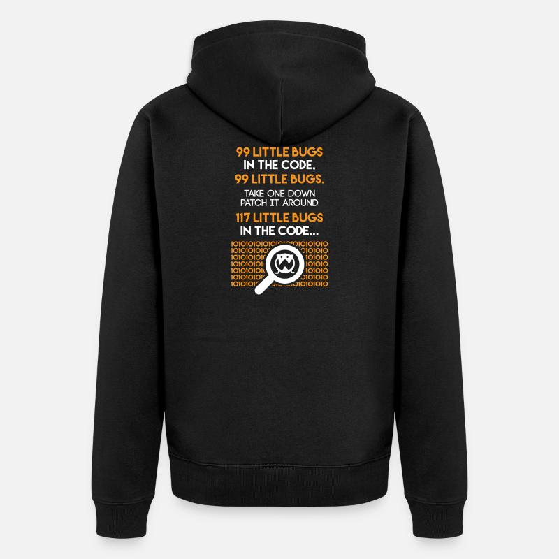 99 kleine Fehler im Code Funny Coding - Unisex Premium Bio Zip Hoodie - Schwarz