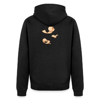 Copeaux de bois brun clair - Veste à capuche bio Premium Unisexe - noir - Dos - Nico (187cm)