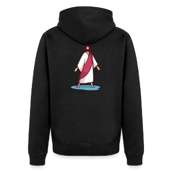 Notre Seigneur Jésus - Veste à capuche bio Premium Unisexe - noir - Dos - Nico (187cm)
