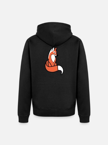 Fox - Unisex Premium Organic Zip Hoodie - black
