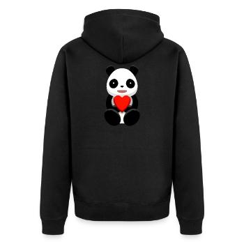 Panda <3 - Veste à capuche bio Premium Unisexe - noir - Dos - Nico (187cm)
