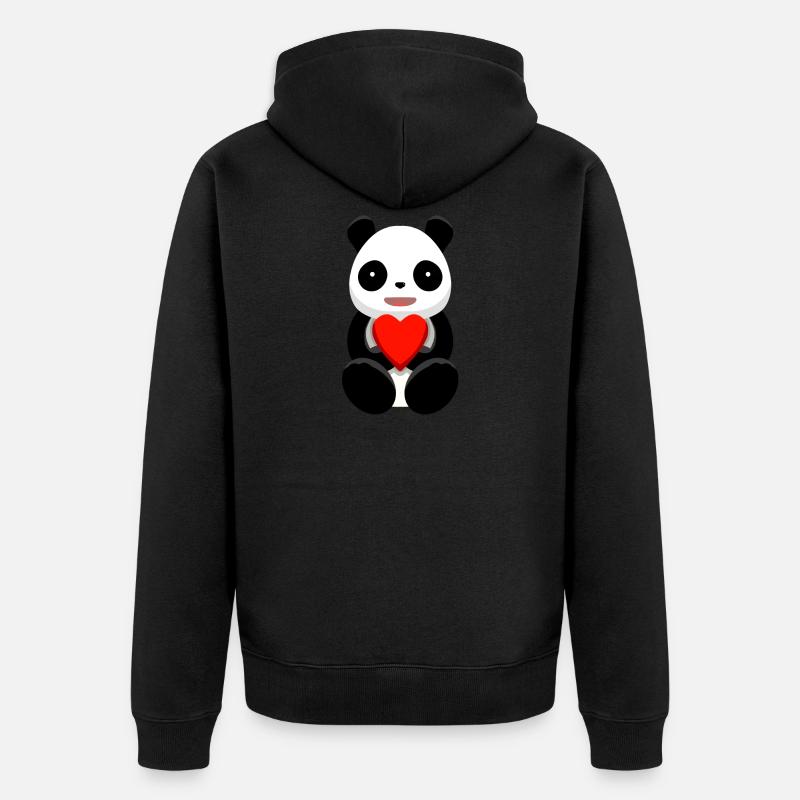 Panda <3 - Veste à capuche bio Premium Unisexe - noir