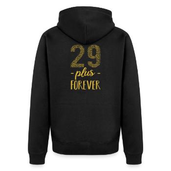 29 plus forever - 29 + birthday - Unisex Premium Organic Zip Hoodie - black - Back - Nico (187cm)