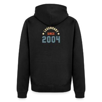 Vintage Legendary since 2004 Birthday Retro - Unisex Premium Organic Zip Hoodie - black - Back - Nico (187cm)