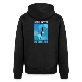Glider Gliding Gliding Glider Flying - Unisex Premium Organic Zip Hoodie - black - Back - Nico (187cm)
