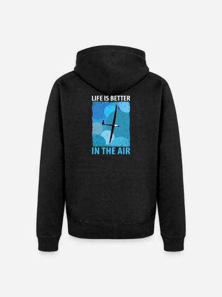 Glider Gliding Gliding Glider Flying - Unisex Premium Organic Zip Hoodie - black