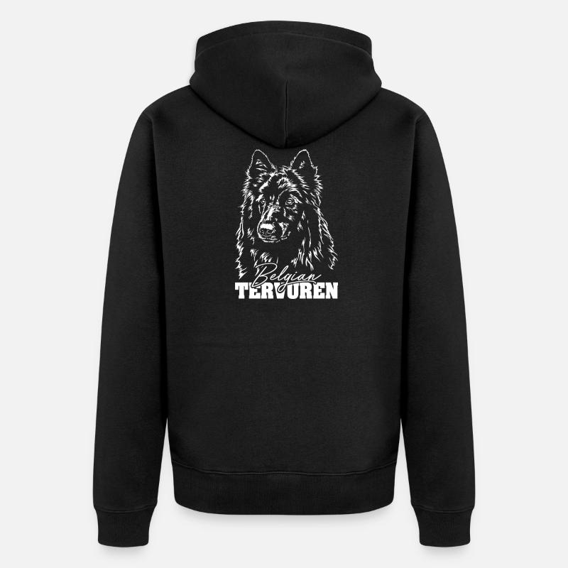 BELGE TERVUREN Portrait Chiens Chien Wilsigns - Veste à capuche bio Premium Unisexe - noir