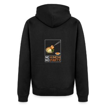 No Kimchi No Party - Unisex Premium Organic Zip Hoodie - black - Back - Nico (187cm)