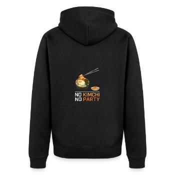 No Kimchi No Party - Unisex Premium Organic Zip Hoodie - black - Back - Nico (187cm)