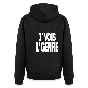 je vois le genre - Veste à capuche bio Premium Unisexe - noir - Dos - Nico (187cm)
