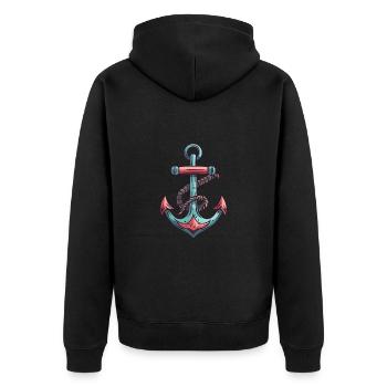 Port d’ancrage - Veste à capuche bio Premium Unisexe - noir - Dos - Nico (187cm)