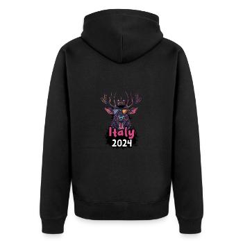 Italie 2024 Cerf - Veste à capuche bio Premium Unisexe - noir - Dos - Nico (187cm)