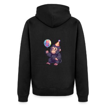 Gorille Anniversaire Bébé - Veste à capuche bio Premium Unisexe - noir - Dos - Nico (187cm)