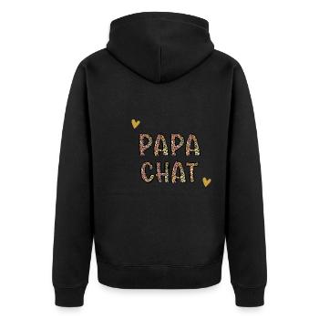 papa chat - Veste à capuche bio Premium Unisexe - noir - Dos - Nico (187cm)