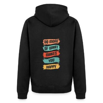 Happiness Positive Love Joie de vivre - Unisex Premium Organic Zip Hoodie - black - Back - Nico (187cm)
