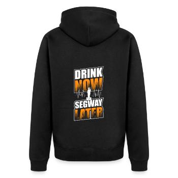 Scooter Transport Fashion Vehicle - Unisex Premium Organic Zip Hoodie - black - Back - Nico (187cm)
