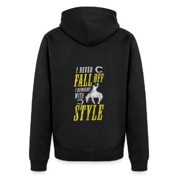 Cowboy Saddle - Unisex Premium Organic Zip Hoodie - black - Back - Nico (187cm)