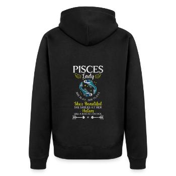 Zodiac Sign Horoscope Birth Planet - Unisex Premium Organic Zip Hoodie - black - Back - Nico (187cm)