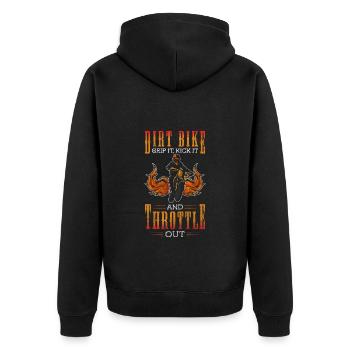 Mountain biking dirt stunt extreme sports - Unisex Premium Organic Zip Hoodie - black - Back - Nico (187cm)