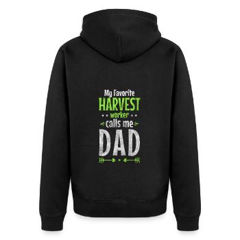 Farmer Field Worker Tractor Field - Unisex Premium Organic Zip Hoodie - black - Back - Nico (187cm)