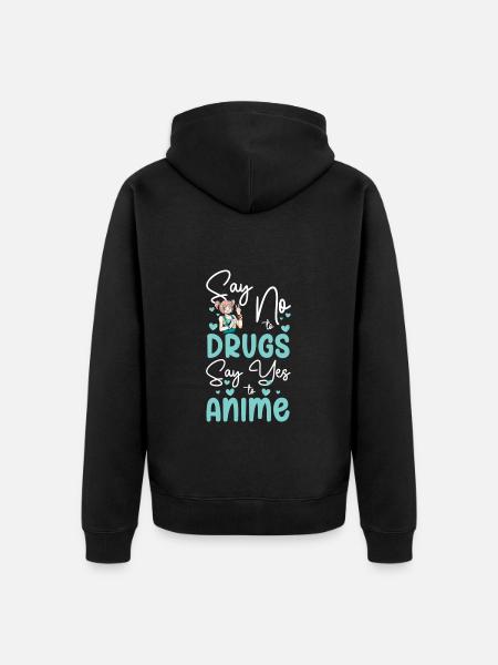 Anime Japanisch Kunst Asiatisch - Unisex Premium Bio Zip Hoodie - Schwarz