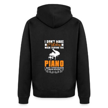 Musiker Klavierspieler - Unisex Premium Bio Zip Hoodie - Schwarz - Hinten - Nico (187cm)