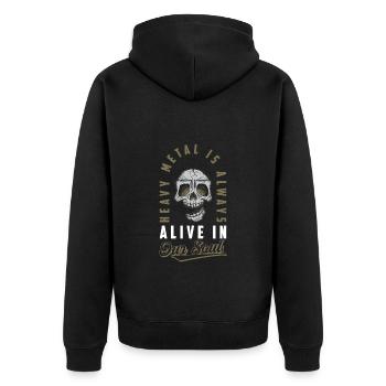 Musik Festival Rockgitarre E-Gitarre - Unisex Premium Bio Zip Hoodie - Schwarz - Hinten - Nico (187cm)
