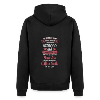 Horoscope Naissance Octobre Caractère - Veste à capuche bio Premium Unisexe - noir - Dos - Nico (187cm)